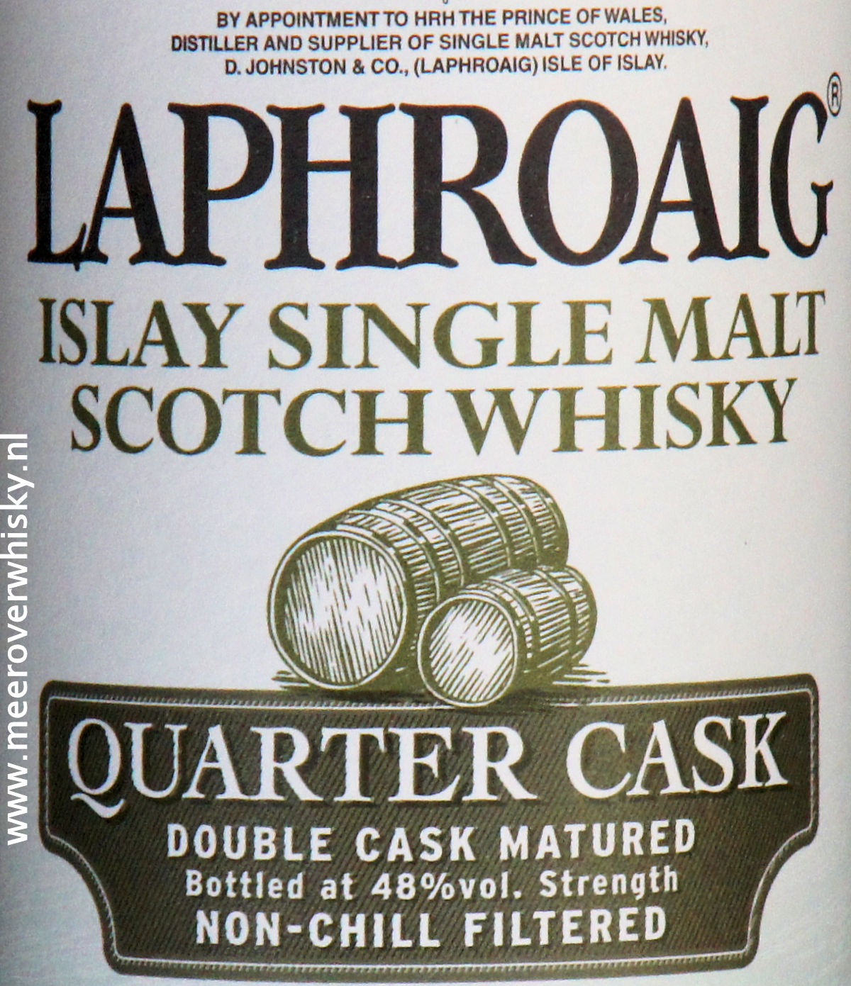 Laphroaig non-chill filtered label example